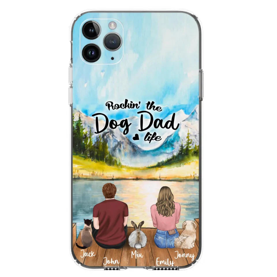 Custom Personalized Pet Couple Phone Case - Couple With Upto 3 Pets - Case For iPhone And Samsung