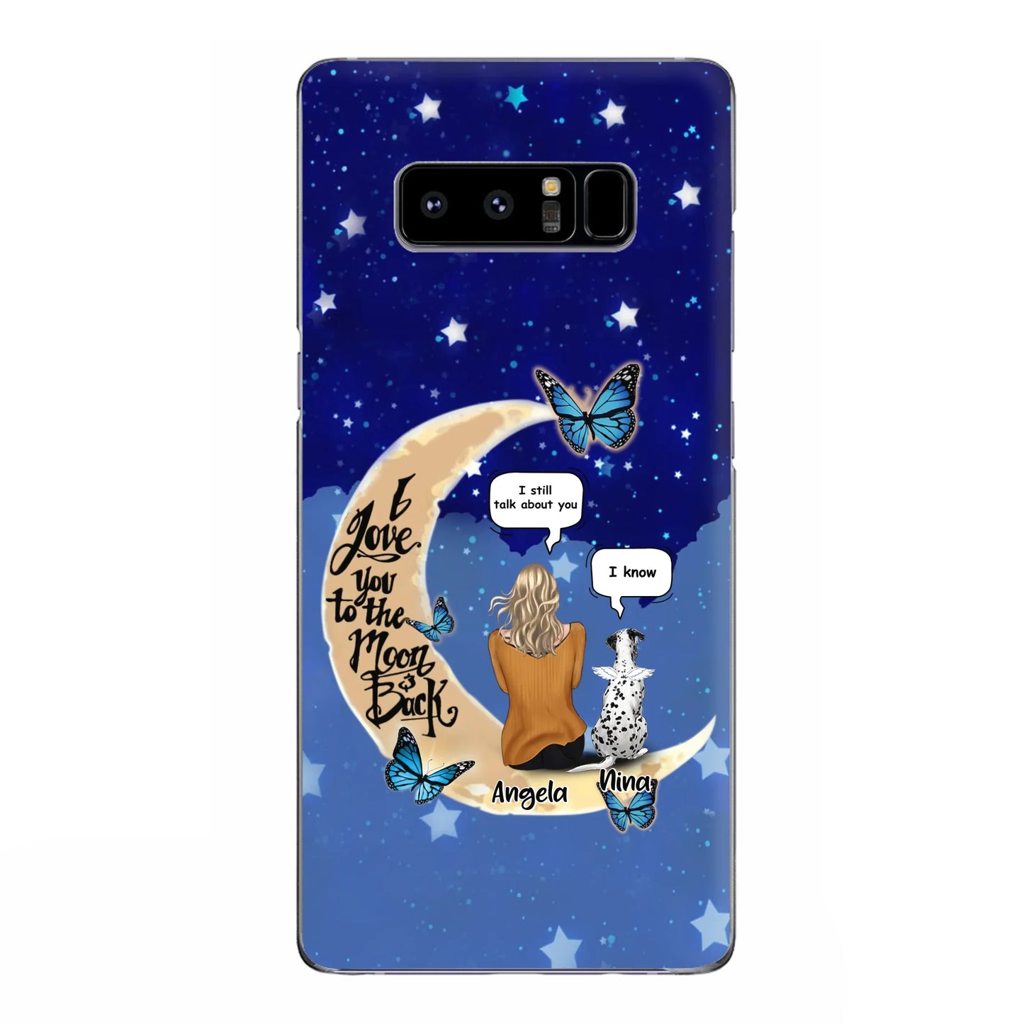 Custom Personalized Memorial Pet Phone Case - Up to 4 Pets - Best Gift For Dog/Cat Lover - I Love You To The Moon & Back - For iPhone And Samsung Phone Case